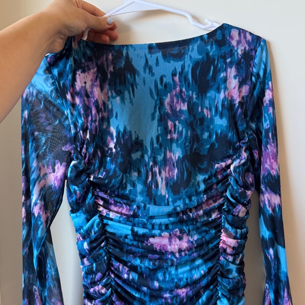 H&M Blue and Pink Long Sleeve Dress - Picture 5 of 5